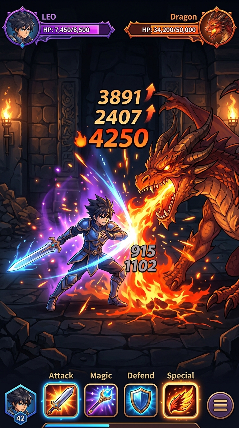 MonsterQuest เกมเพลย์ - ต่อสู้มอนสเตอร์